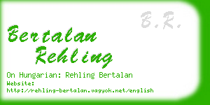 bertalan rehling business card